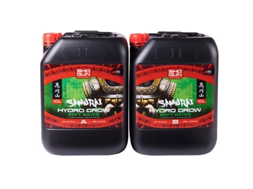 SHOGUN SAMURAI HYDRO GROW SOFT WATER 5L (A&B) – MINERALISCHER NÄHRSTOFF FÜR HYDROPONISCHE PFLANZEN (1) Growshop -sklep ogrodniczy we Wrocławiu, Warszawie i Poznaniu