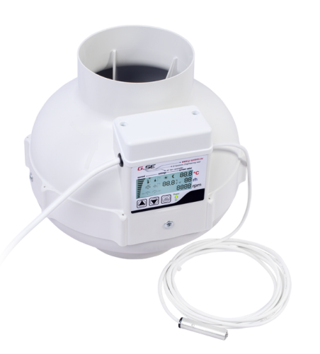 G-SE LCD ETC Radialventilator 800 m3/h, Durchmesser 125 mm Growshop -sklep ogrodniczy we Wrocławiu, Warszawie i Poznaniu