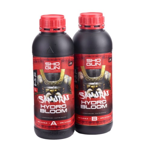 SHOGUN SAMURAI HYDRO BLOOM SOFT WATER 1L (A&B) – MINERALISCHER NÄHRSTOFF FÜR HYDROPONISCHE PFLANZEN Growshop -sklep ogrodniczy we Wrocławiu, Warszawie i Poznaniu
