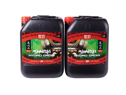 SHOGUN SAMURAI HYDRO GROW SOFT WATER 5L (A&B) – MINERALISCHER NÄHRSTOFF FÜR HYDROPONISCHE PFLANZEN Growshop -sklep ogrodniczy we Wrocławiu, Warszawie i Poznaniu